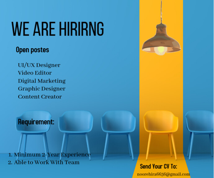 Blue Professional We Are Hiring Job Opportunities  Medium Rectangle Retângulo médio template