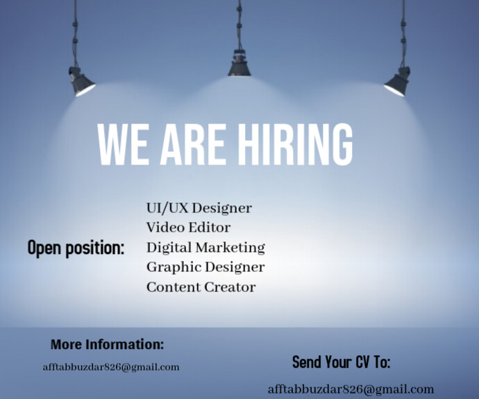 Blue Professional We Are Hiring Job Opportunities For  Medium Rectangle Retângulo médio template