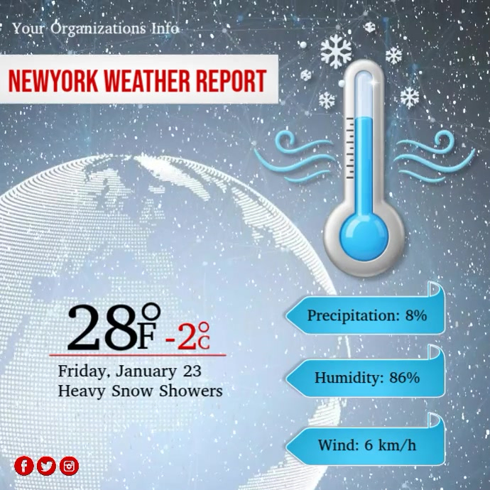 Copy of Blue Professional Weather Instagram Post | PosterMyWall