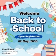 Blue Professional Welcome Back To School Instagram Post Instagram-Beitrag template