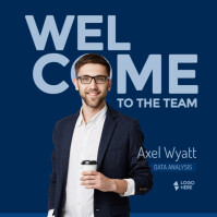 Blue Professional Welcome To The Team New Employee Instagram Post template