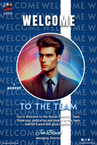 Blue Professional Welcome To The Team Poster template