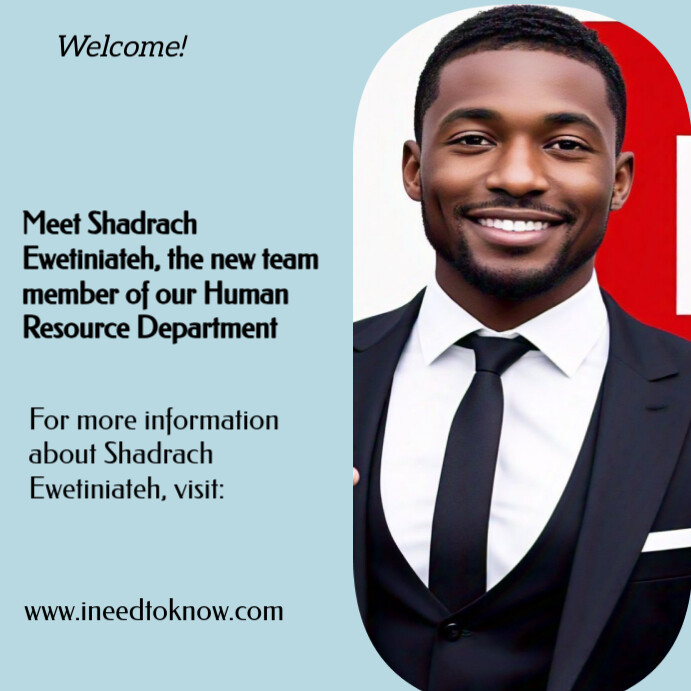 Blue Professional Welcoming A Team Member Instagram Post Template ...