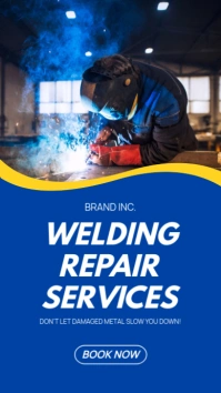 Blue Professional Welding Service Flyer Instagram Story template