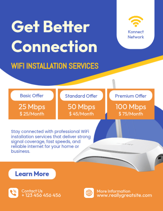 Copy of Blue Professional WiFi Installation Services Flyer | PosterMyWall