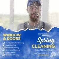 Blue Professional Window And Door Cleaning Instagram Post template