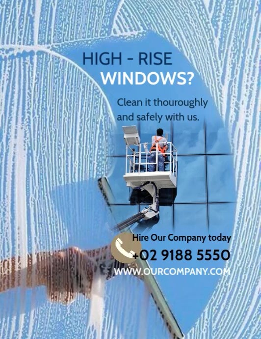 Blue Professional Window Cleaning Flyer (us Letter) template