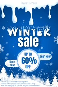 Blue Professional Winter Sale Poster template
