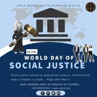 สีม่วง blue Professional World Day Of Social Justice Instagram Post Instagram Post Template