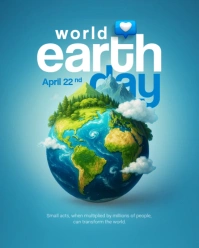 Blue Professional World Earth Day  Instagram Portrait template