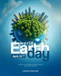Blue Professional World Earth Day  Instagram Portrait template