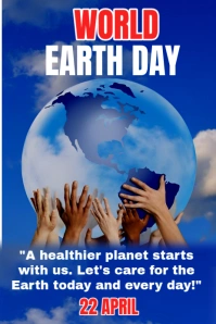 Blue Professional World Earth Day  Pinterest Graphic template