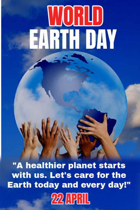 Blue Professional World Earth Day  Pinterest Graphic template