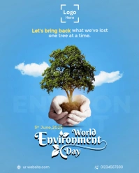 Blue Professional World Environment Day Flyer  Instagram Portrait template