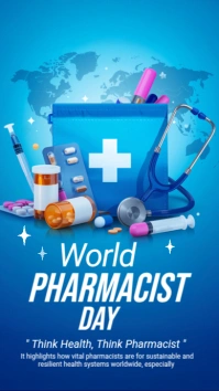 Blue Professional World Pharmacist Day Instagram Story template