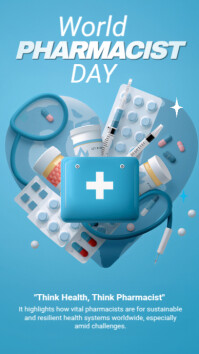 Blue Professional World Pharmacist Day Instagram Story template