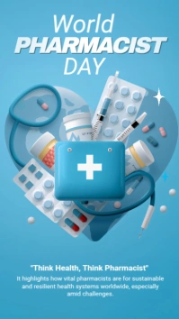 Blue Professional World Pharmacist Day Instagram Story template