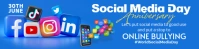 Blue Professional World Social Media Day Banner 2' × 8' template