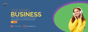 สีน้ำเงิน Blue Professional Your Agency Business Facebook Cover Photo Facebook Cover Photo Template