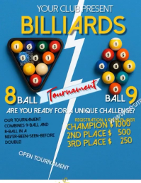 Blue Professionale Billiards Double 8/9 Ball  Volantino (us Letter) template