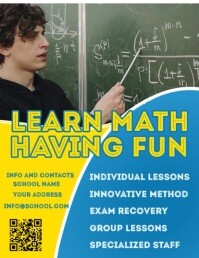 Blue Professionale Learn Math Volantino (us Letter) template