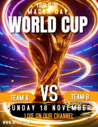 blue Professionale Soccer Match day Volantino (us Letter) Volante (Carta US) template