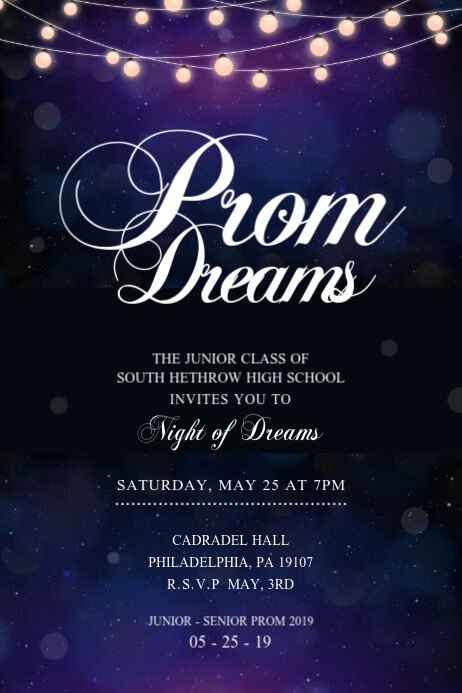 Blue Prom Sign Copy of Blue Prom Dance Themed Poster | PosterMyWall