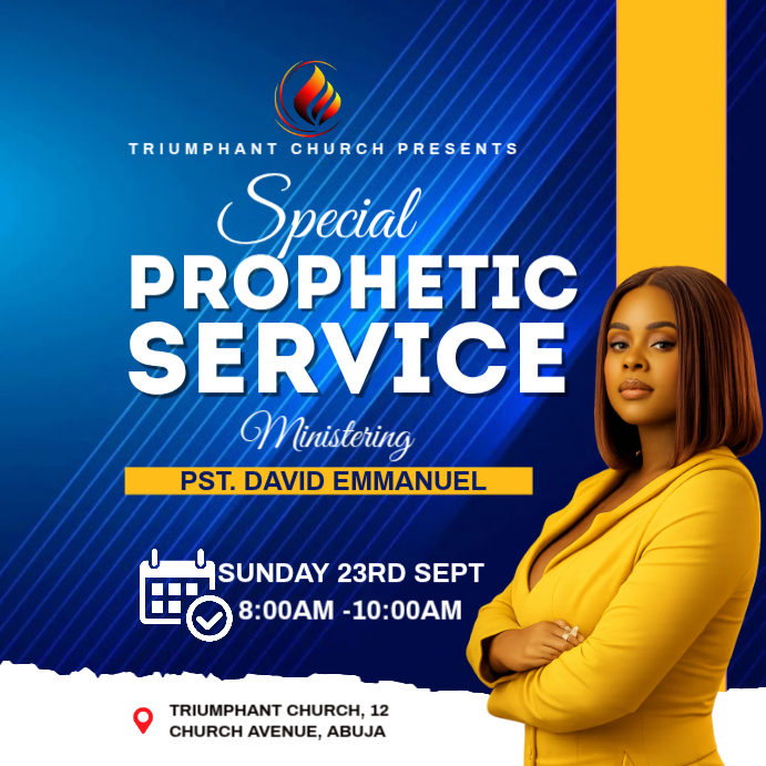 Copy of Blue Prophetic Service Event Instagram Post | PosterMyWall