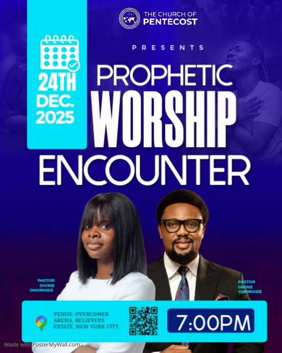 Copy of Blue Prophetic Worship Event Instagram Portrait | PosterMyWall