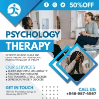 Blue Psychology Therapy Instagram Post Templa Wpis na Instagrama template