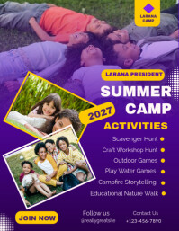 Blue  Purple Summer Flyer (format Us Letter) template
