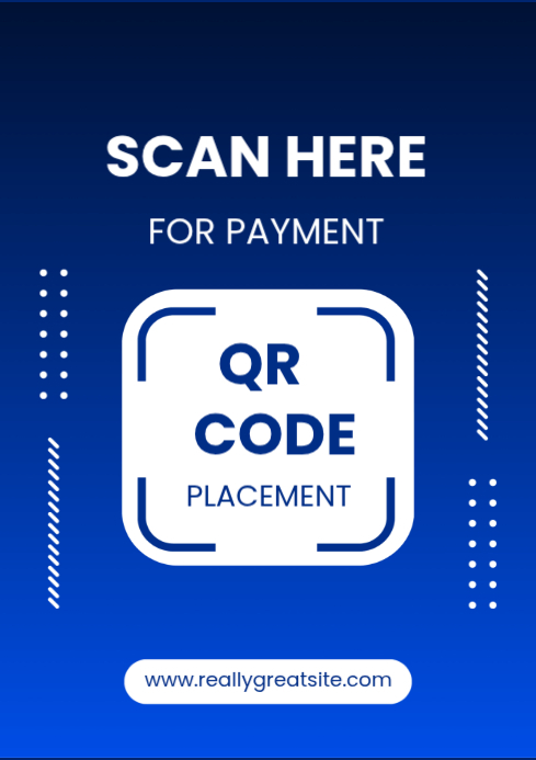 Blue QR Code Payment A4 Template | PosterMyWall