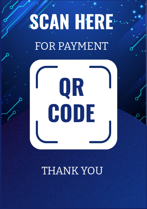 Blue QR Code Payment A5 Template | PosterMyWall