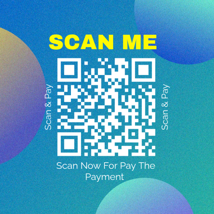 Blue QR Code Payment Instagram Post Template | PosterMyWall
