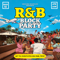 Blue R&B Block Party Instagram Post template