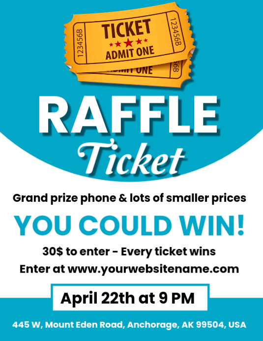 Copy of Blue Raffle Ticket Flyer (us Letter) | PosterMyWall