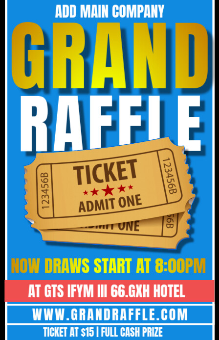 Copy of Blue Raffle Ticket Half Page Wide | PosterMyWall