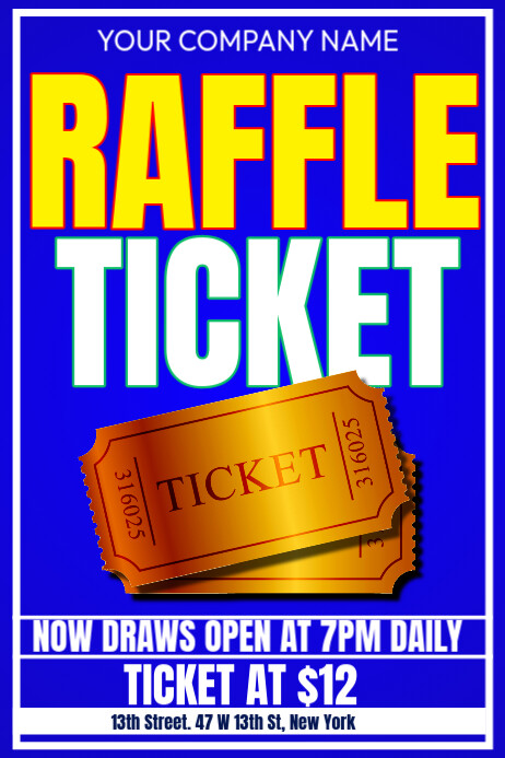 Blue Raffle Ticket Poster Template | PosterMyWall