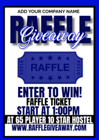 Blue Raffle Card Sheet Raffle Contest A5 Template | PosterMyWall