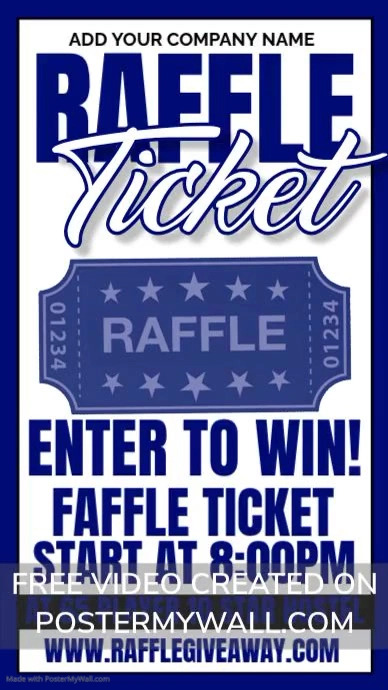 Blue Raffle Tickets Instagram Reel Template | PosterMyWall
