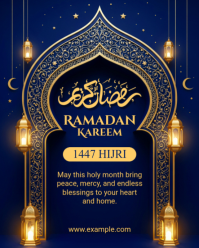 Blue Ramadan Kareem Instagram Portrait template