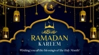 Blue Ramadan Kareem Wishes Affichage numérique (16:9) template