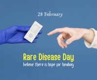 Blue Rare Disease Day Medium Rectangle template