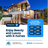 Blue Real Estate Flyer design Publicação no Instagram template