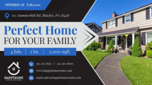 Blue Real Estate Landscape Digital Display Vi template