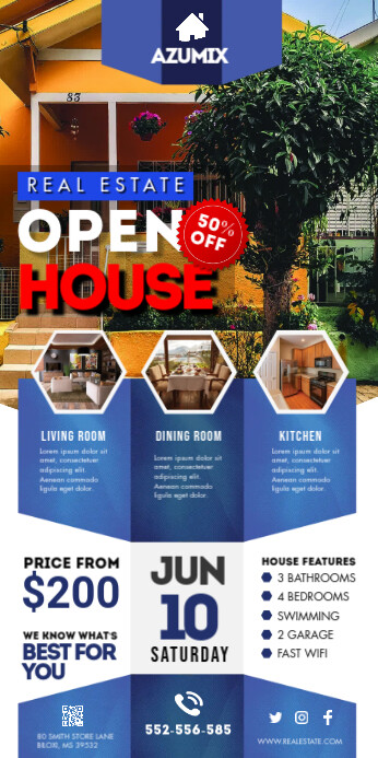 Copy of Blue Real Estate Open House Banner | PosterMyWall