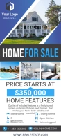 Blue realtor rack card template