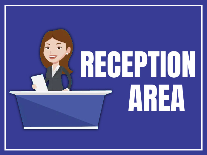 Copy of Blue Reception Area Sign | PosterMyWall