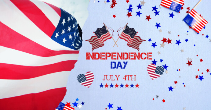 Blue red Modern & Minimal Independence Day Sampul Acara Facebook template