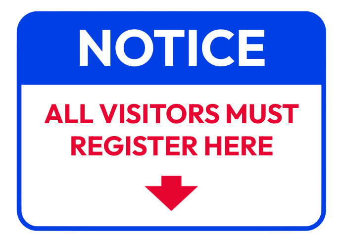 Blue red office wall signage sign Template | PosterMyWall